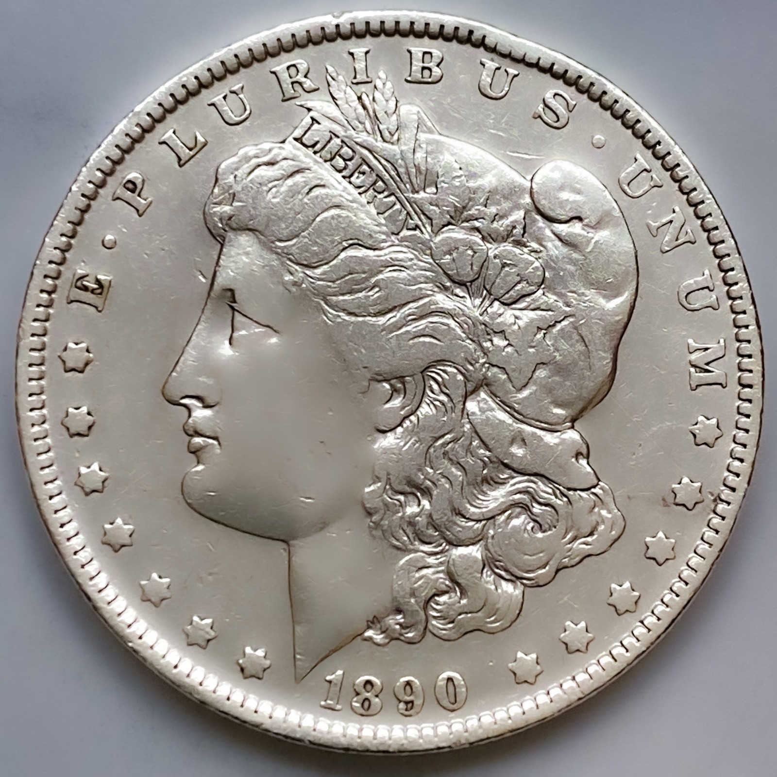 1890-O  MORGAN SILVER DOLLAR 90% SILVER $1 US COIN -NICE!  FREE SHIPPING  JLY10