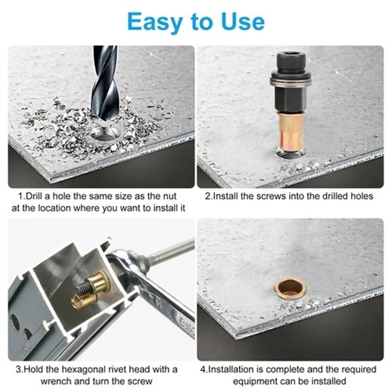 NEW Hand Rivet Nut Gun Head nuts Simple installation Riveter Rivnut Tool M4-M10