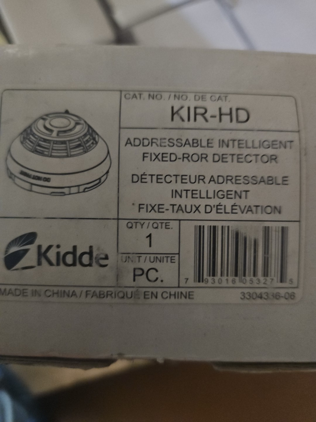 Kidde KIR-HD Addressable Intelligent Fixed-Temperature Heat Detector - White