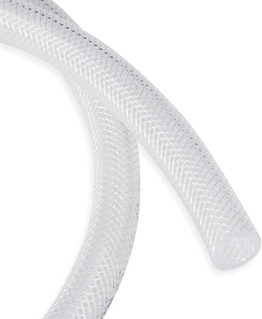 DAVCO 1" ID × 10 ft Heavy Duty Braided Clear Plastic 1"ID, Transparent