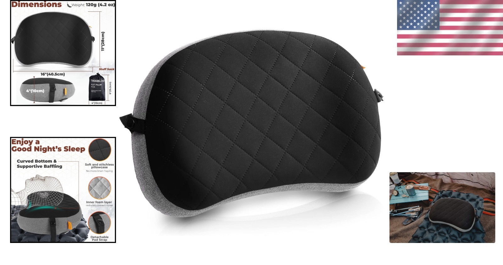 Compact Inflatable Camping Pillow with Removable Cover for Ultimate Comfort