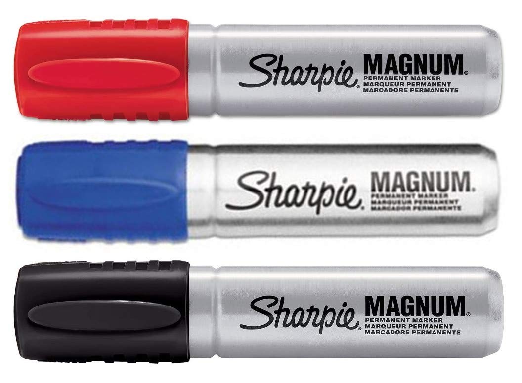 Marking Pen Pack Of 3 Oversized Chisel Tip Permanent Markers Assorted Colors