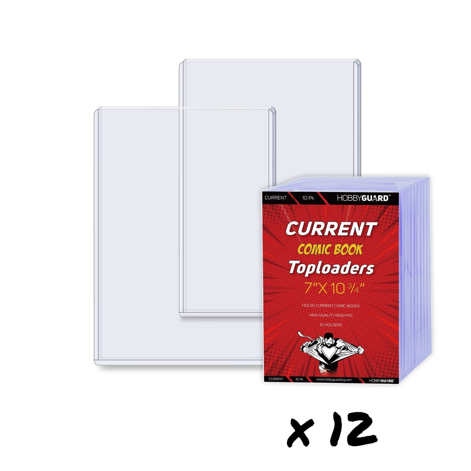 120 CURRENT Comic Book Topload Holders - Rigid 5mm Top loaders NEW Hobby Guard