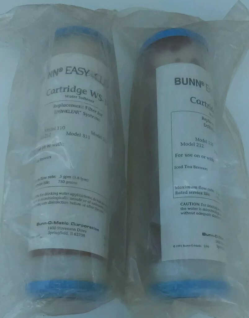 WS-10 Lot 2 Bunn Water Filters For Ice Tea Brewers