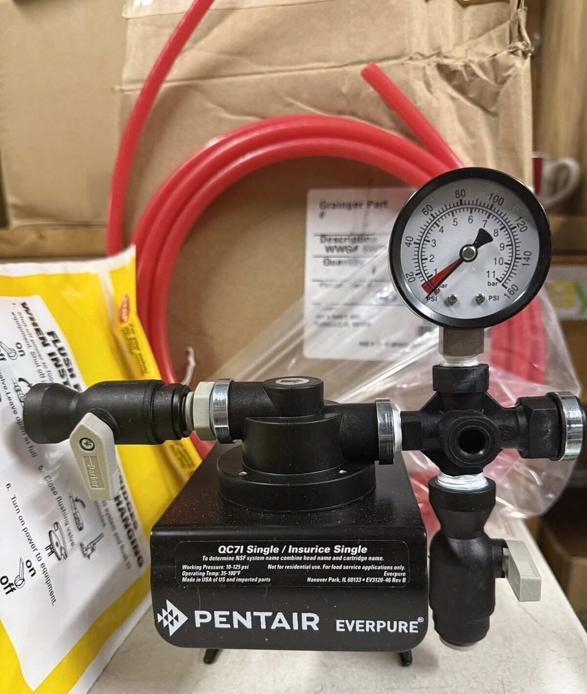 Pentair Everpure QC71 Single Filter Head 10-125 psi 35-100 F Grainger 5WFG6