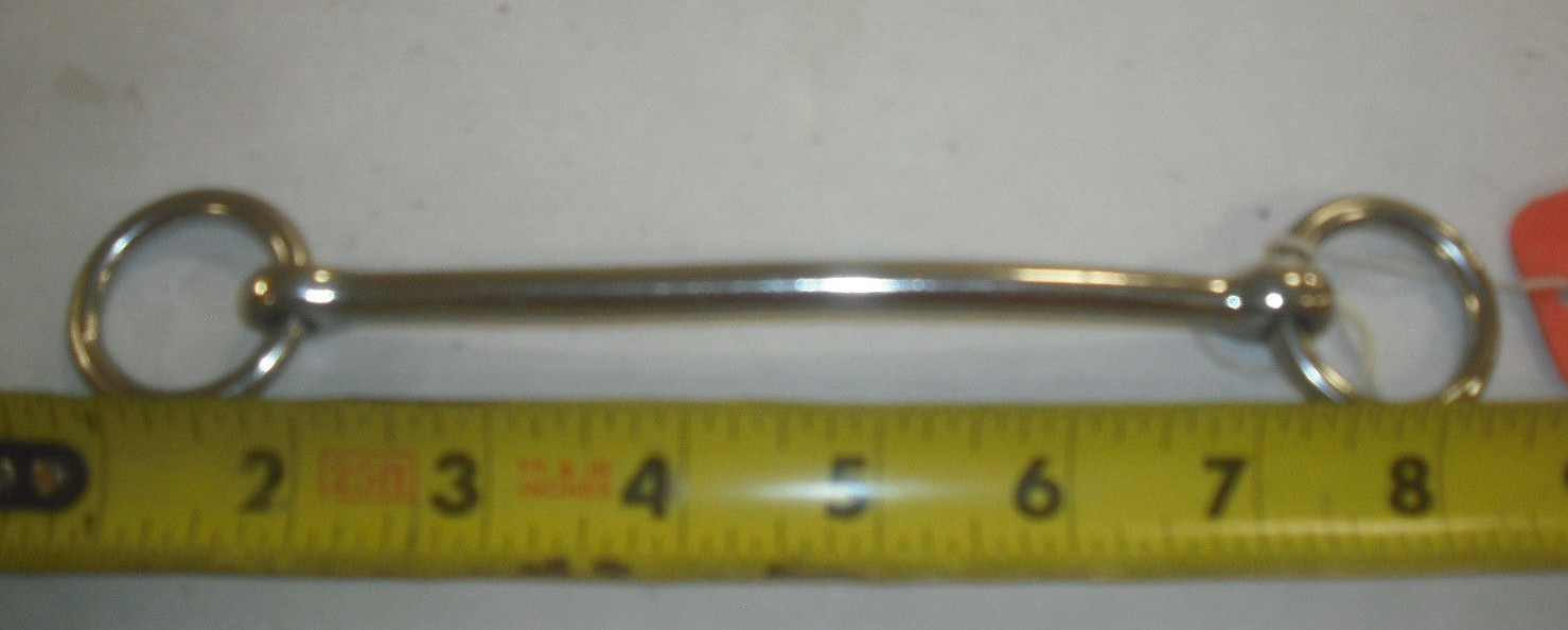5" Straight Mouth Overcheck Bit Loose Ring for Dressage / Horse Riding 