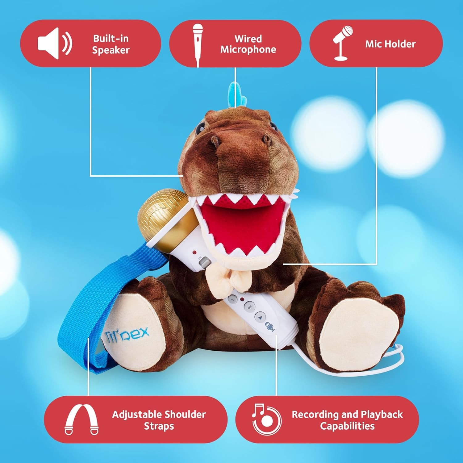the Singing Machine Lil' Rex karaoke machine Backpack Sing A Long Crew Dinosaur