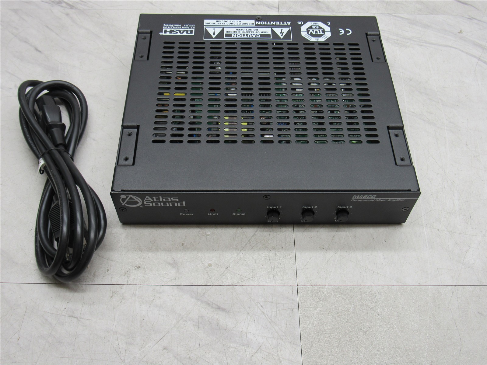 Atlas Sound MA60G Commercial Mixer Amplifier 3-Input 60-Watt Mixer Amplifier