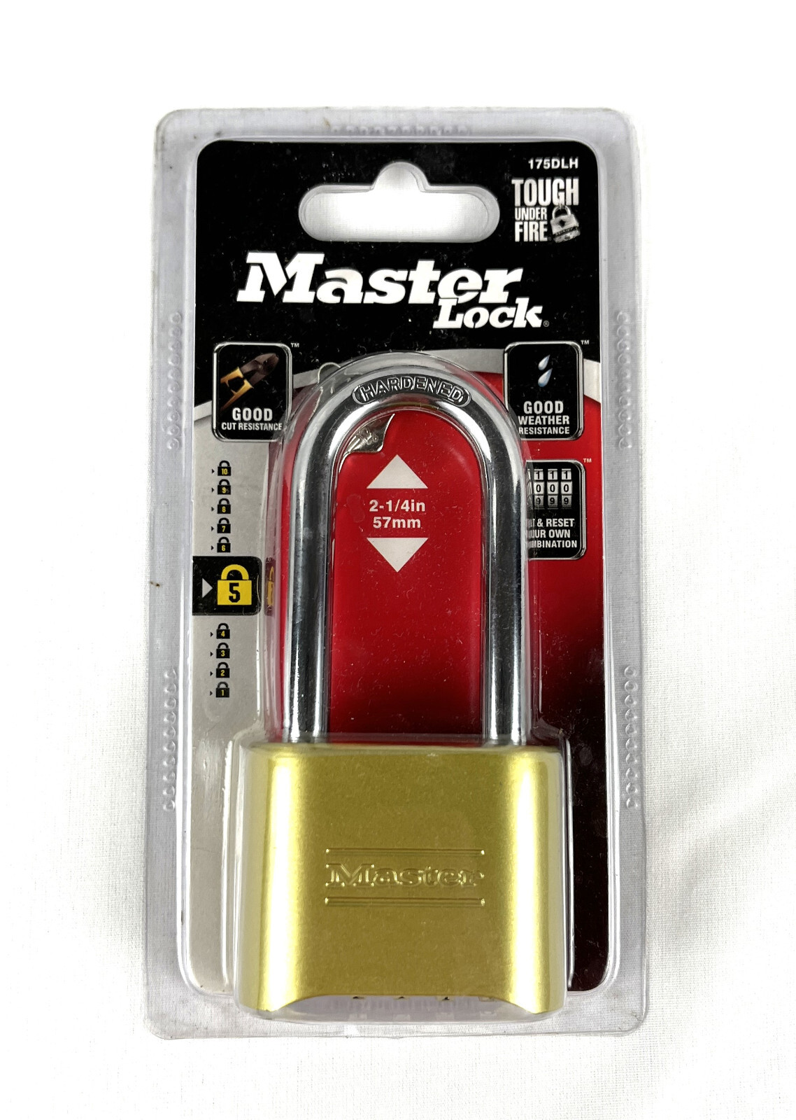 Master Lock Set Your Own Combination Loc, 2-1/4 Inch Shackle 2 Inch 175DLH NEW