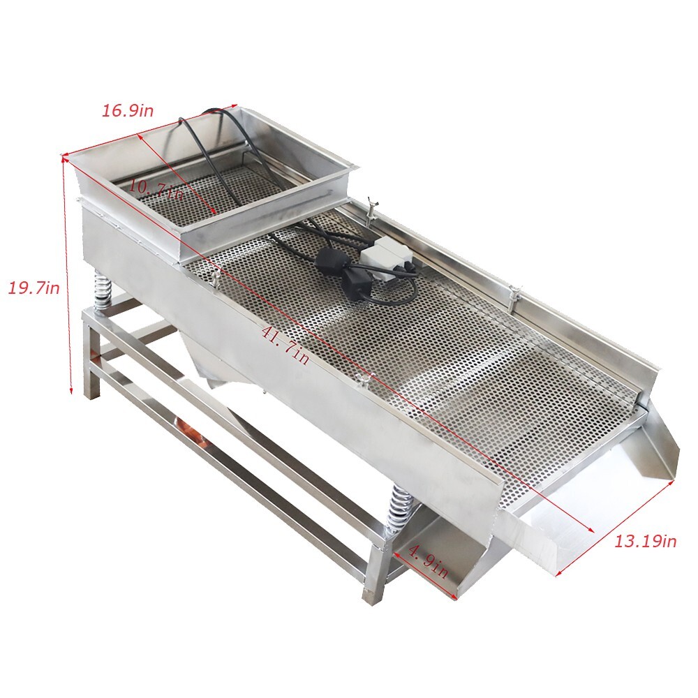 Single Layer 4mm Stainless Steel Linear Vibrating Screen 110V Screen Shaker