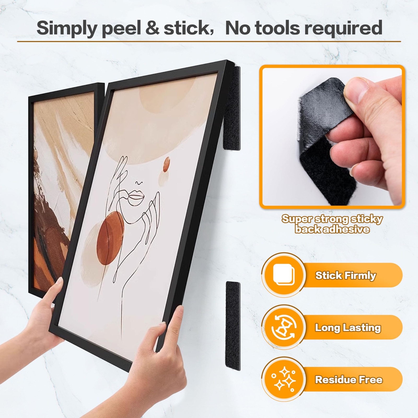 1x3 Inch Hook and Loop Strips, 20 Sets Nylon Self Adhesive Tape, Double Sided...