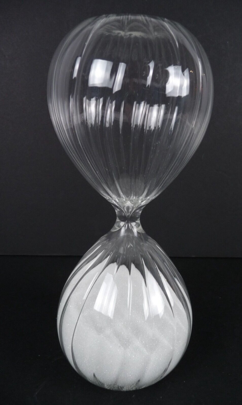 Hourglass Sand Timer 30 Minute Fluted Glass Desktop Kitchen 8”