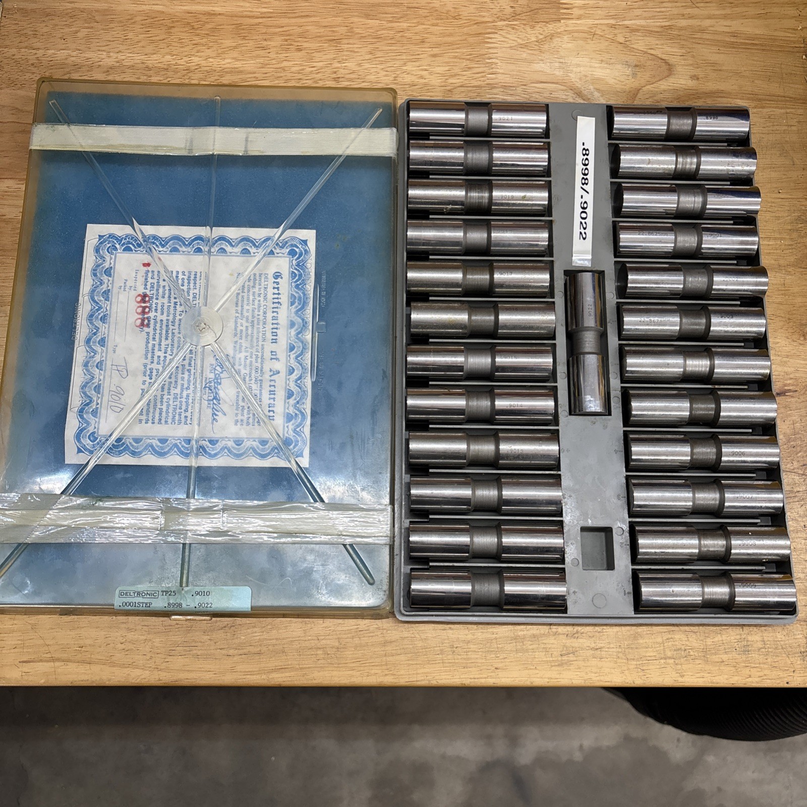DELTRONIC TENTH PLUG Pin GAUGE TP25 .9010 .0001 steps .8998 - .9022 Bore Gage