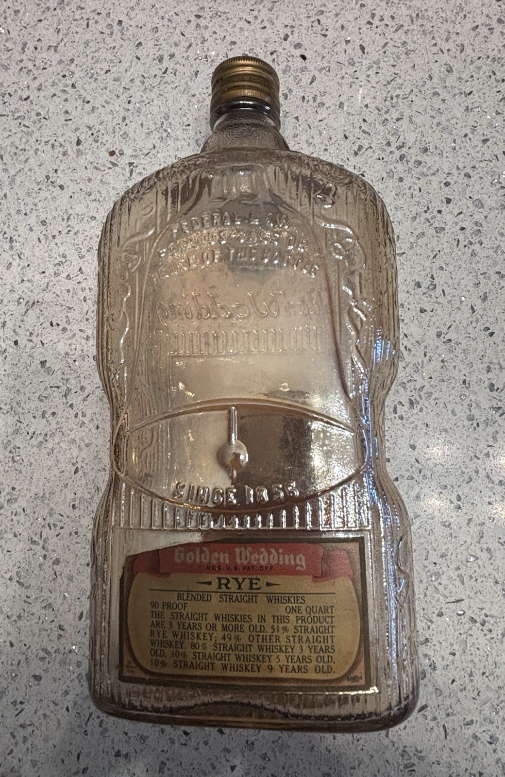 Golden Wedding 1 Quart Rye Bottle