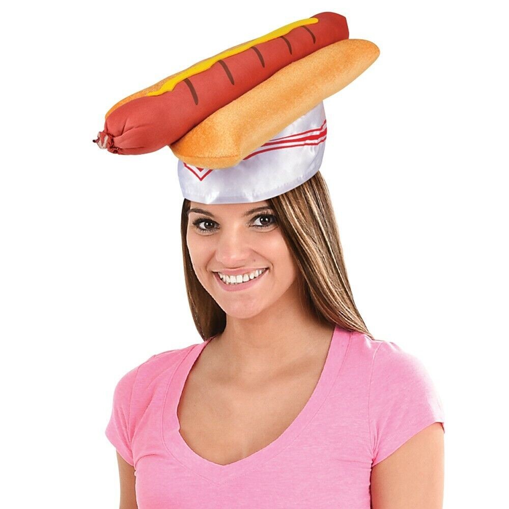 HOT DOG HAT ​🌭  The Hotdog Weiner Cap Food-Prop-Halloween Funny Party Costume