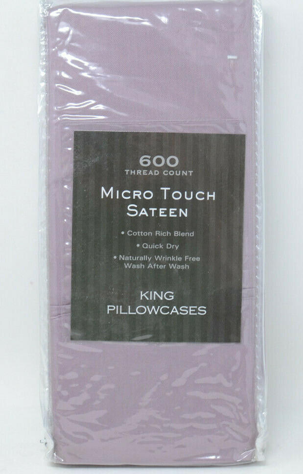 MicroTouch 600 Thread Count Sateen King Pillowcase (Set of 2) in Lilac
