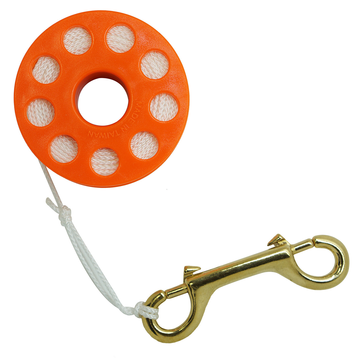 Scuba Choice Orange Compact Finger Spool 65ft Dive Reel, White Line