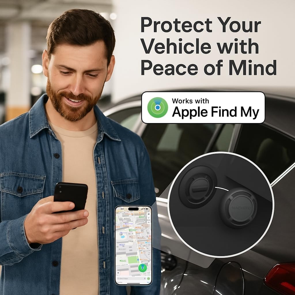 Magnetic Hidden GPS Tracker for Vehicles – Android Only, Long Battery Black