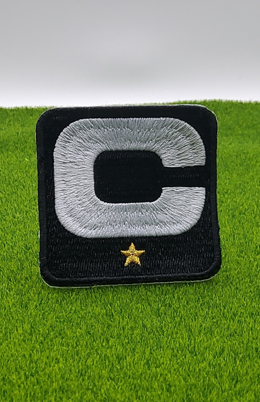 BLACK Football Team Captain's C Stars for Jersey Patch Iron-on / Sew on - 2.5"