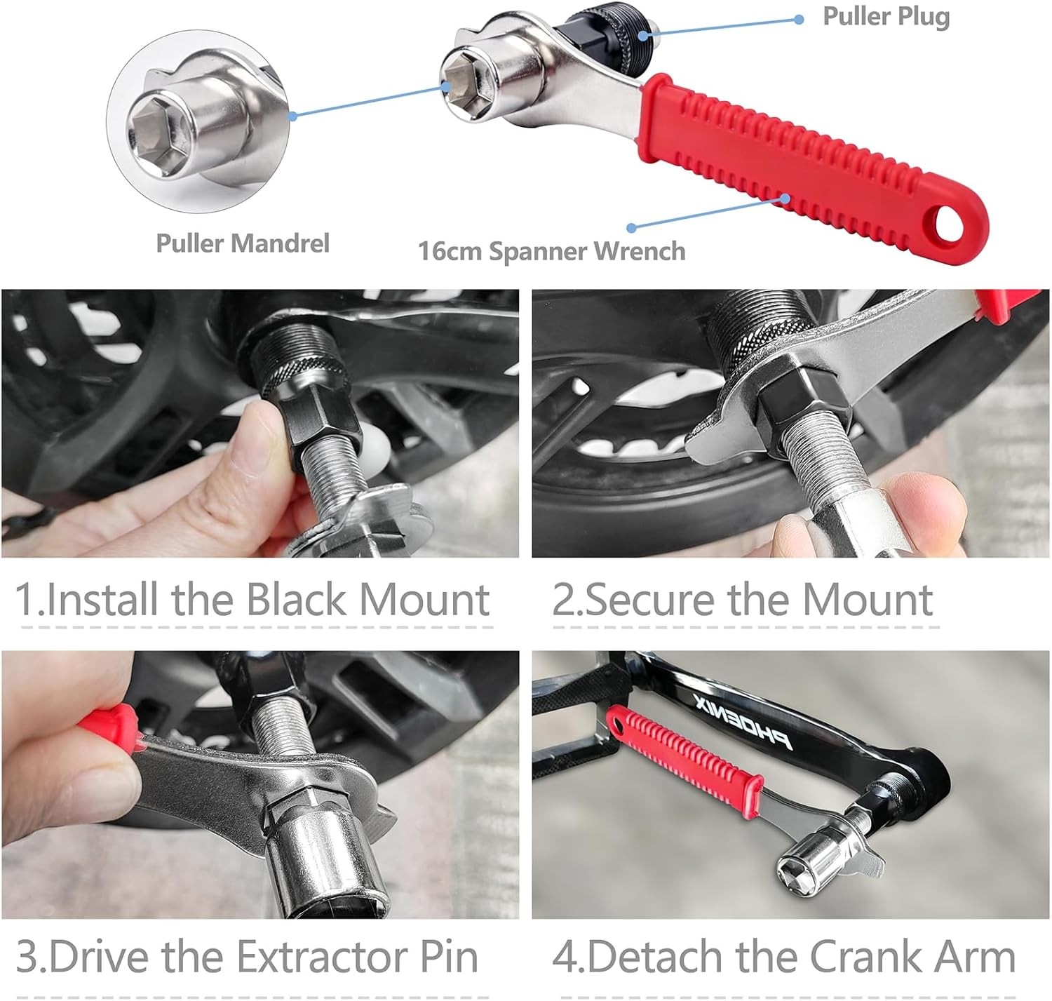 Professional Bicycle Crank Extractor Bottom Bracket Remover Spanner Repair Tool