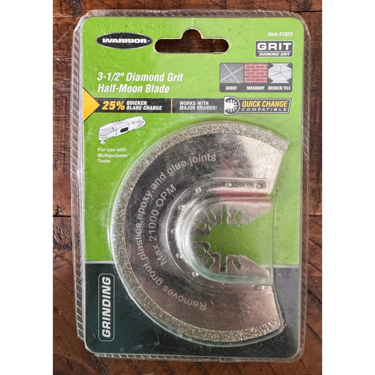 New Warrior 3 1/2" Diamond Grit Half-Moon Grinding Blade 61829
