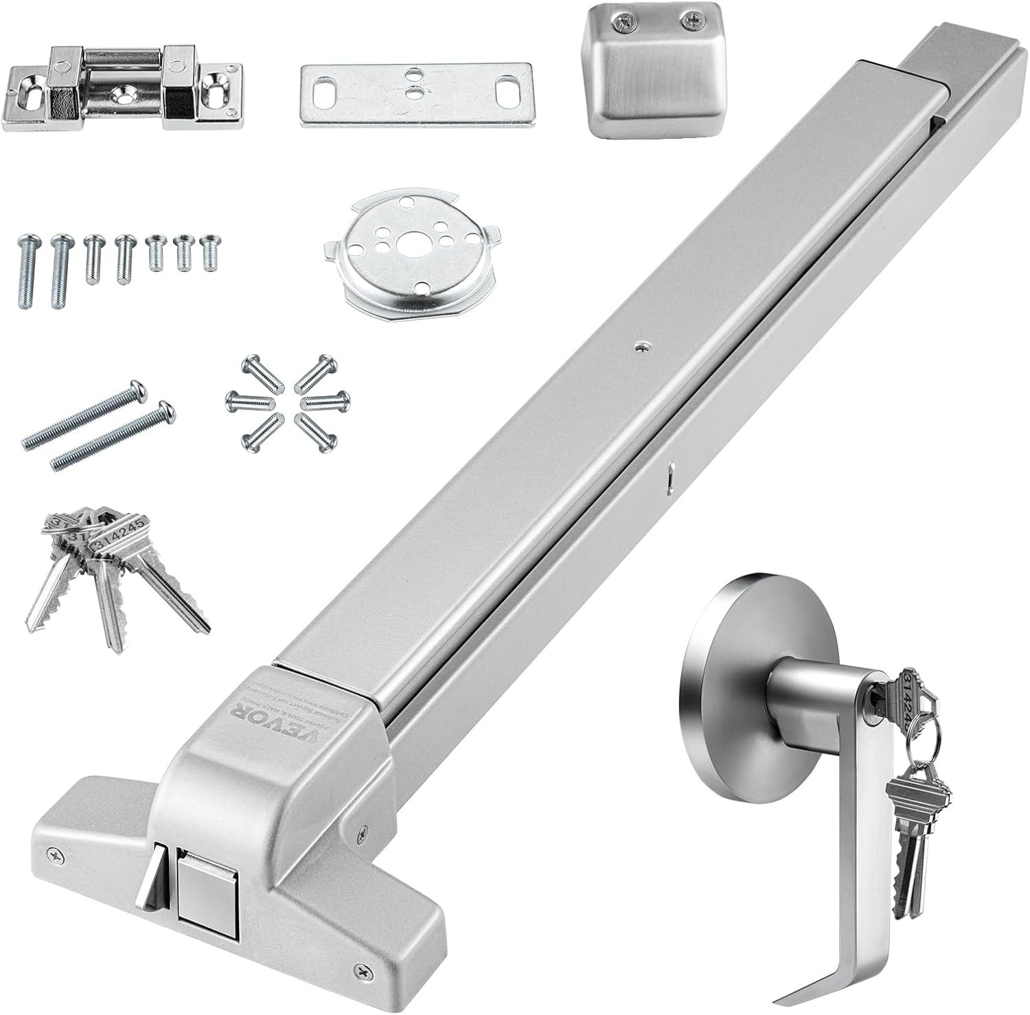 Door Push Bar Panic Exit Device, 28” Stainless Steel Commercial Emergency