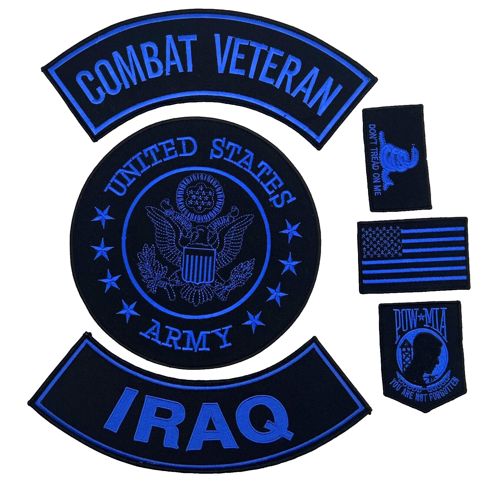 US ARMY SEAL COMBAT VETERAN IRAQ MILITARY MOTORCYCLE VEST LOT OF 6 PATCHES