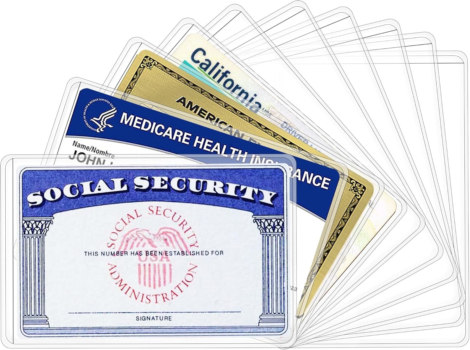 New Medicare Card Holder Protector Sleeves, Social Security Card Protector, 12 M