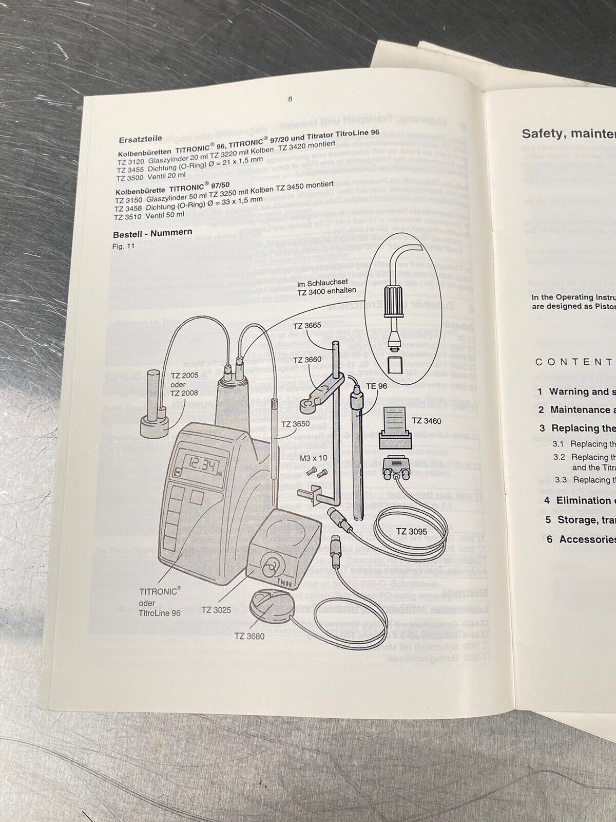 Schott Gerate Titronic - Users Manual / Instructions Book