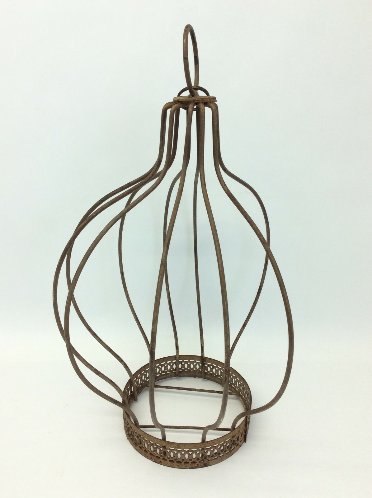 Unusual Caged Hanging Planter Hanger Cage Rustic Used Decorative