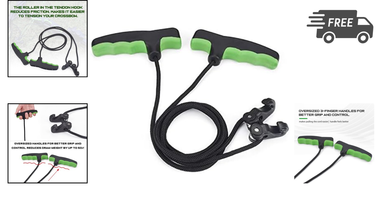 Crossbow Cocking Device Double Handle Rope Cocker Aid for Hunting and Shooting