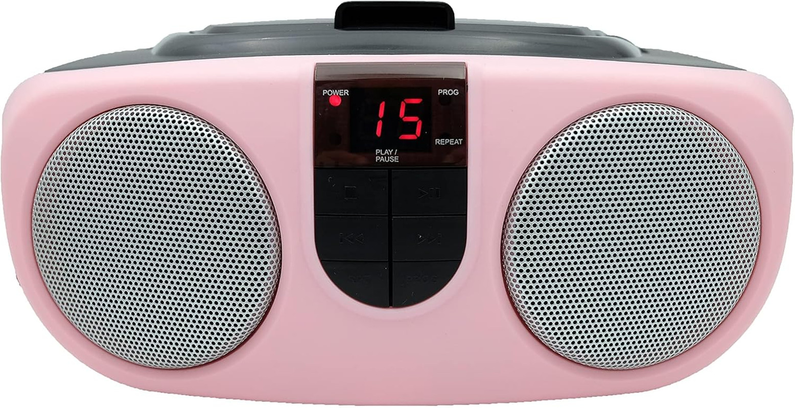 PROSCAN SRCD243 Portable CD Player AM/FM Radio Boombox Pink Stereo Music Player