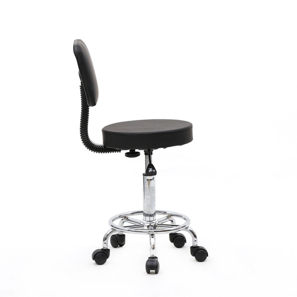 Adjustable Salon Stool with Backrest & Wheels Rolling Swivel Salon Stool Chair