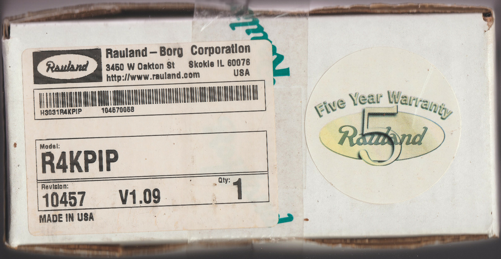 NEW Rauland-Borg Responder 4000 R4KPIP Peripheral Interface Port, open box, OME