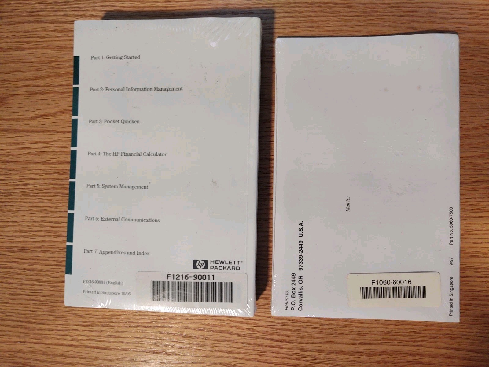 HP 200LX Quick Start Guide & HP Handheld Products Accessory Guide New Sealed