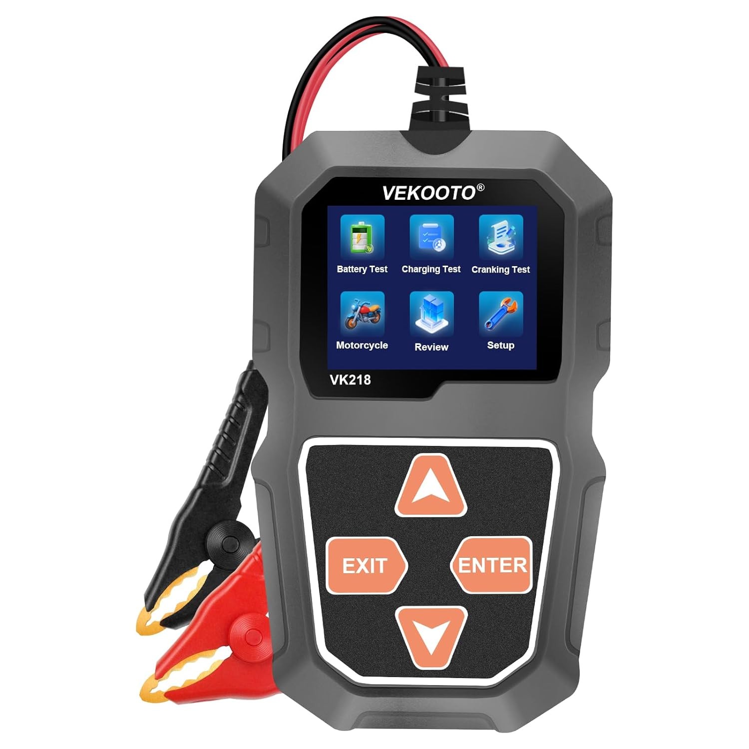 VK218 6V/12V Car Battery Tester for Automotive, AGM Gel EFB Lead-Acid Battery