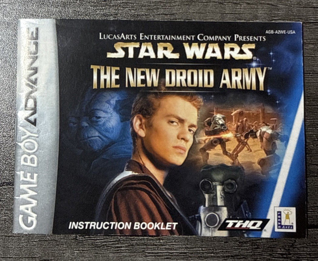 GBA Star Wars New Droid Army Original Manual Only English No Game Good Condition