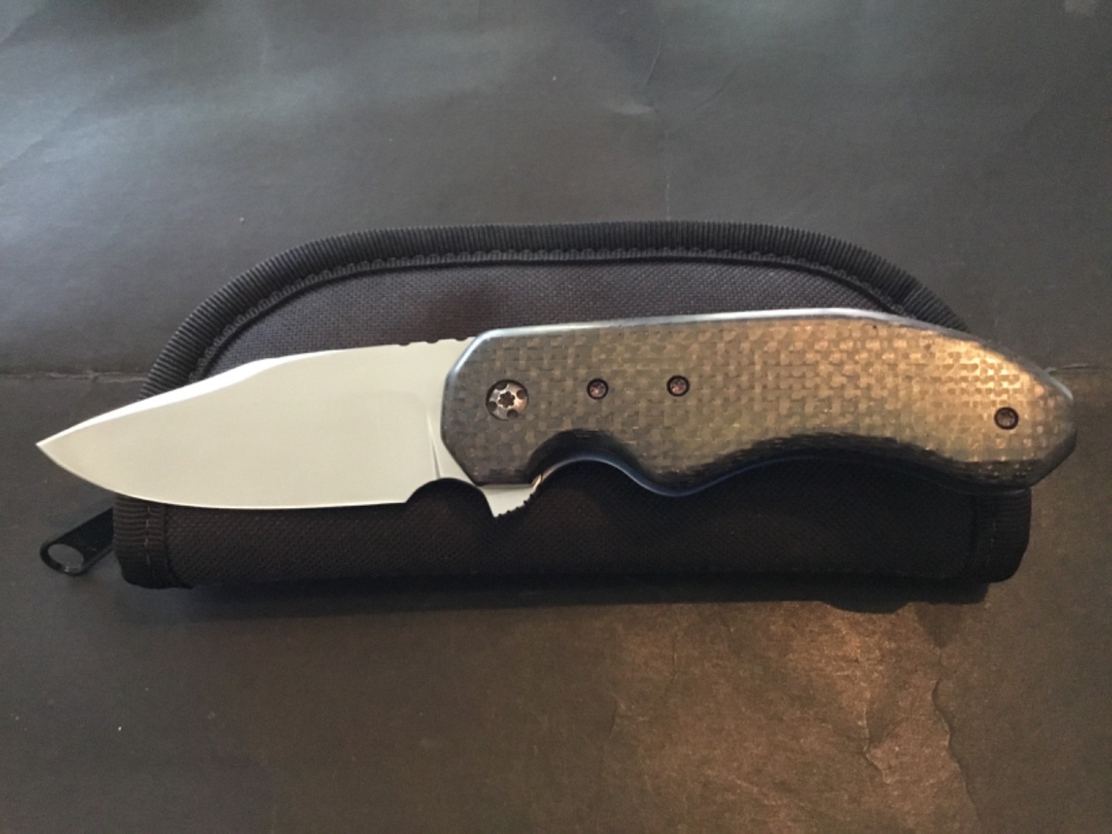 Custom Larevo (Jason Overall) Fractal#12 Flipper Folder Folding Knife
