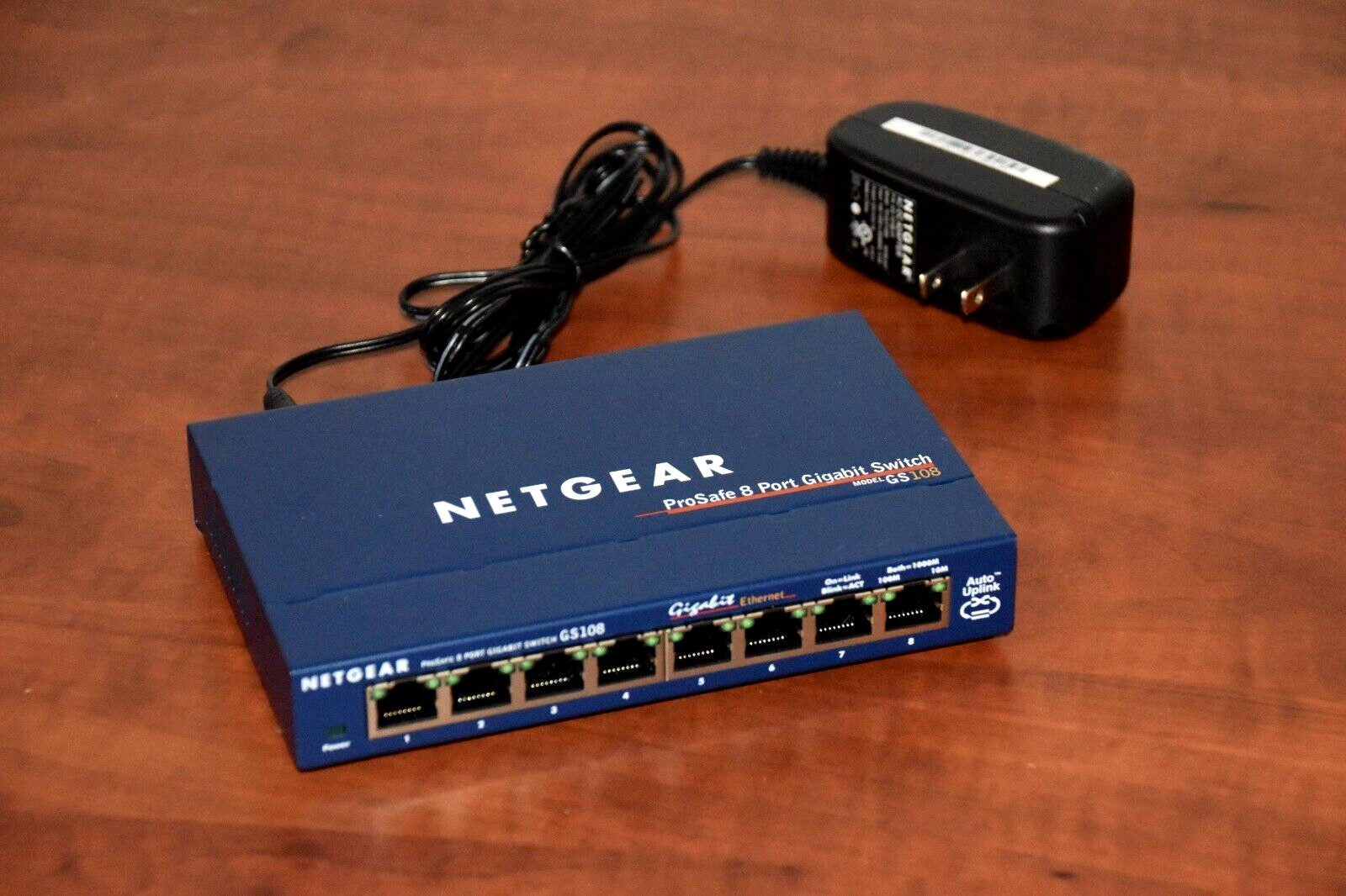 Netgear ProSafe 8 Port Gigabit Switch (GS108) w/Power Supply - 100% WORKS!