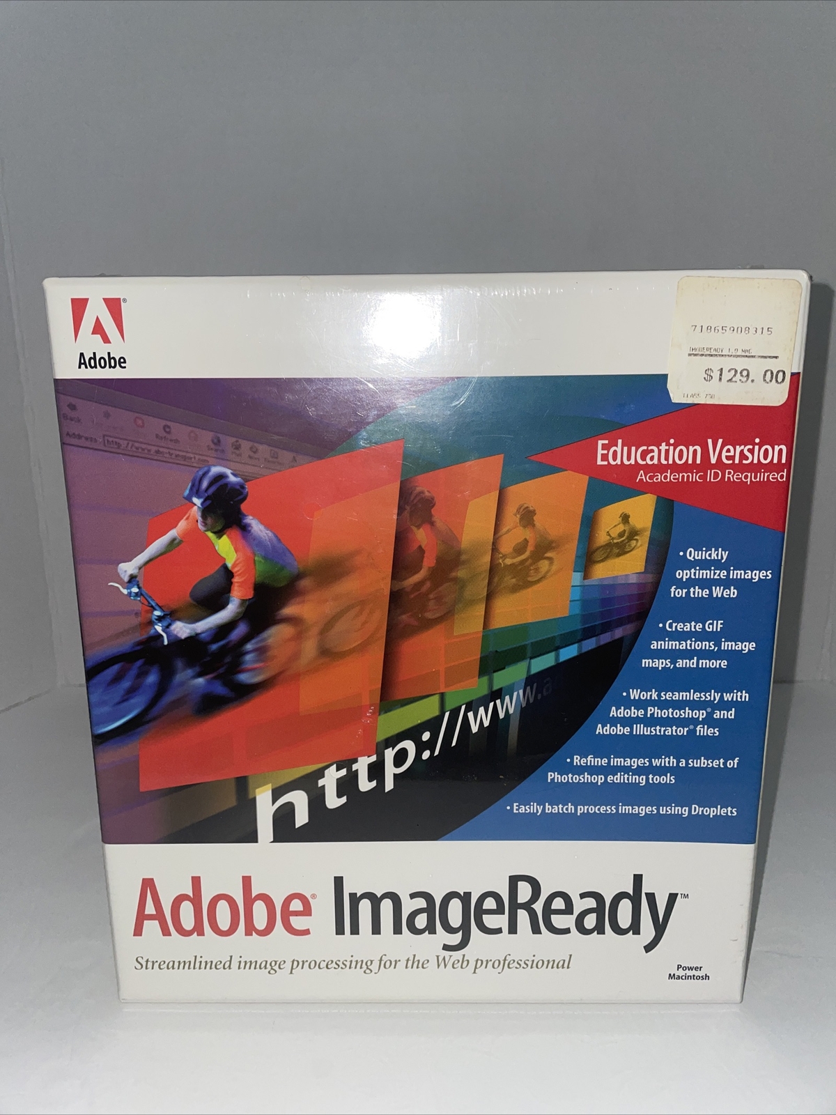 Adobe ImageReady Software Vintage 1.0 Education Version SEALED Macintosh ￼$129