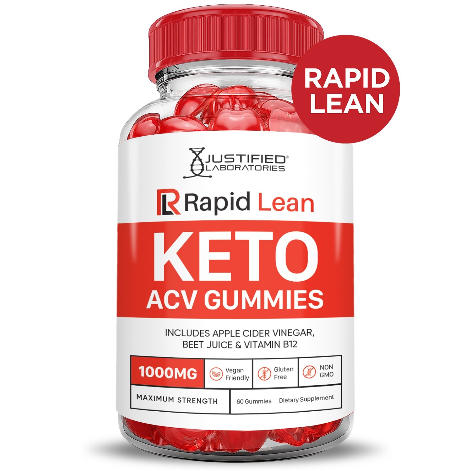 Rapid Lean Keto ACV Gummies 1000MG Apple Cider Vinegar 60 Gummys