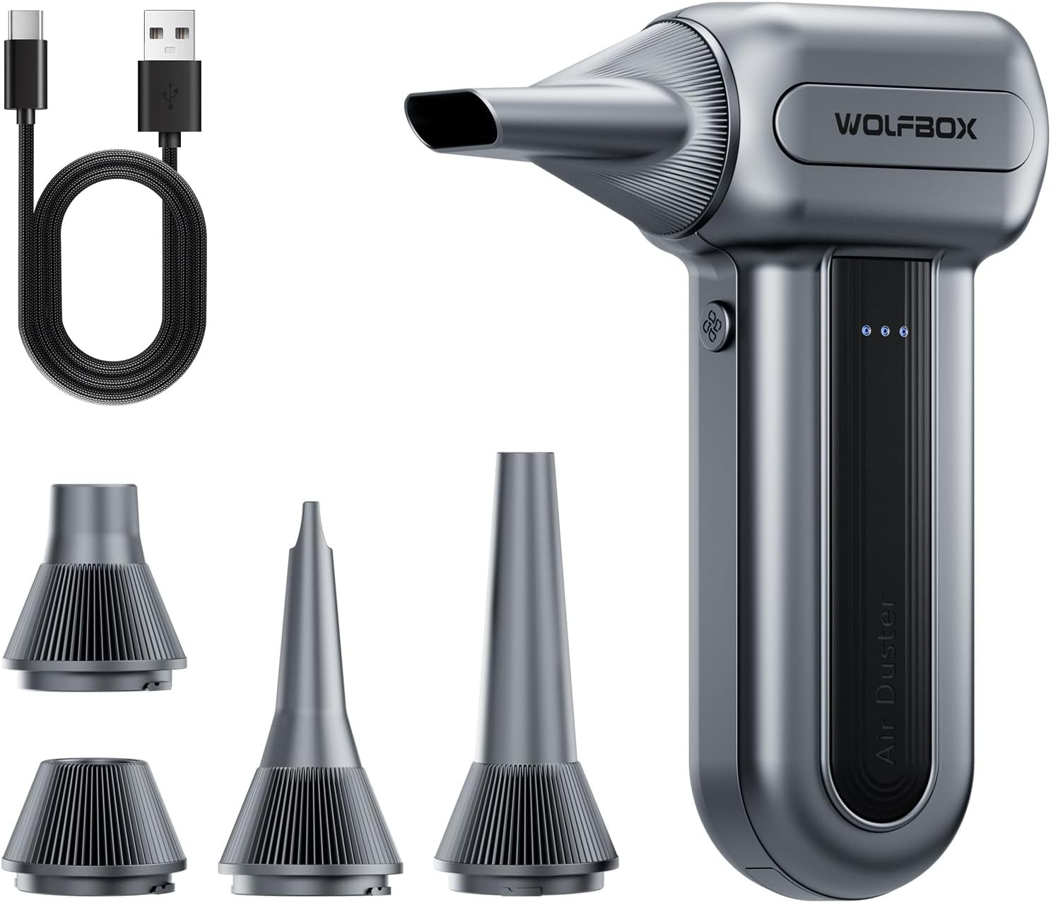 MF70 Compressed Air Duster, 3-Speed Adjustable, Electric, Cordless | Extended Ru