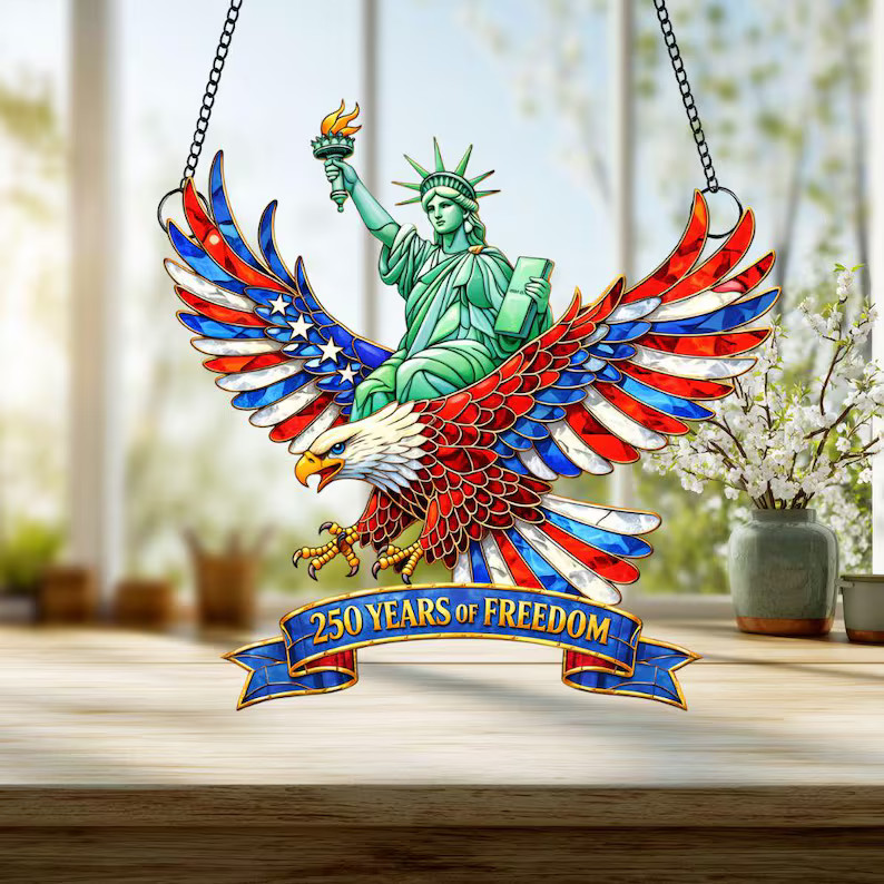 Suncatcher Acrylic Eagle 250th Anniversary Patriotic Window Decor