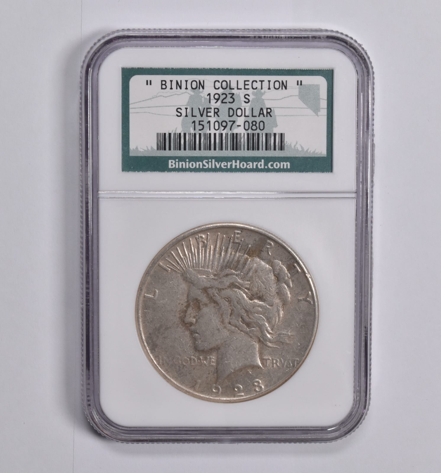 1923-S Peace Dollar Binion Silver Hoard - Binion Collection - NGC