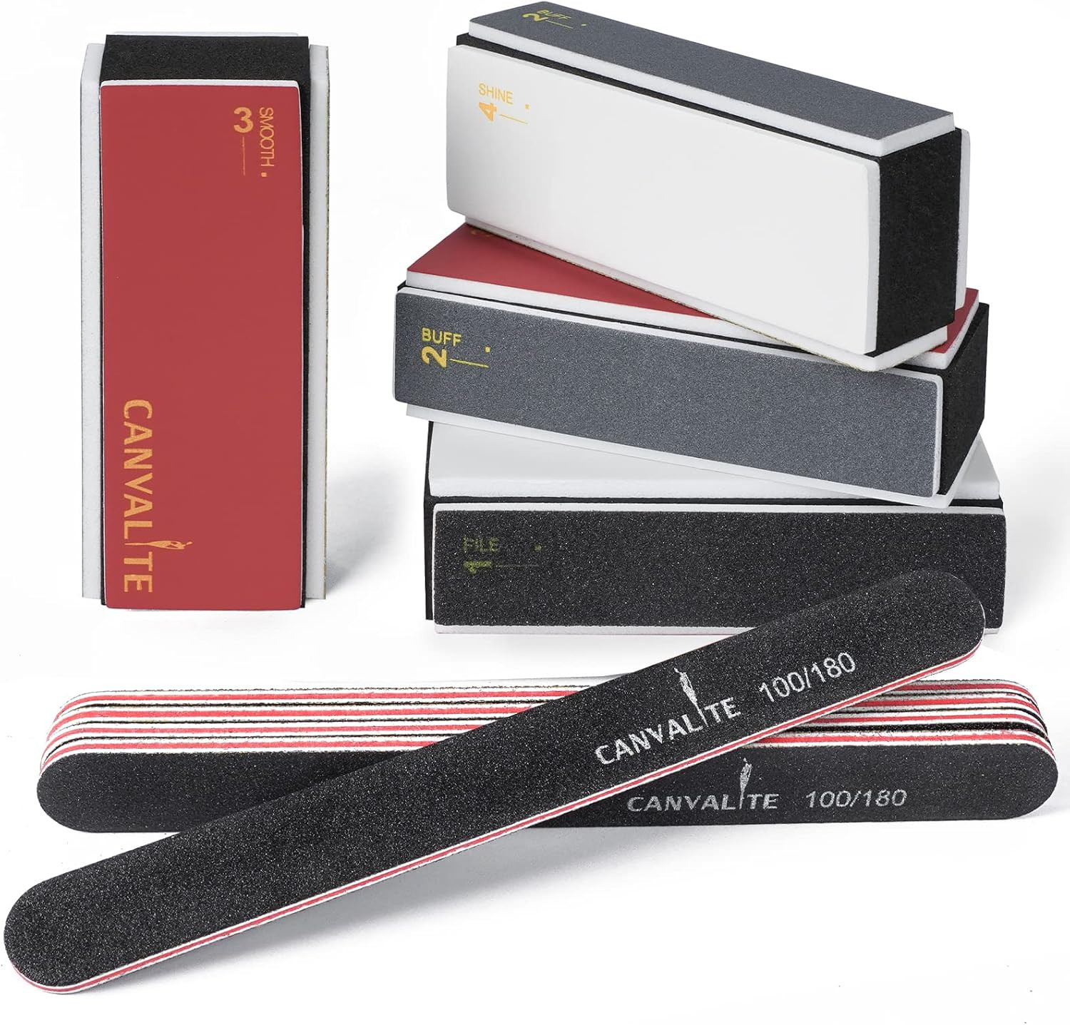 Nail Buffer for Natural Nails, All in One 4 Way Nail File & Buffer Block That...