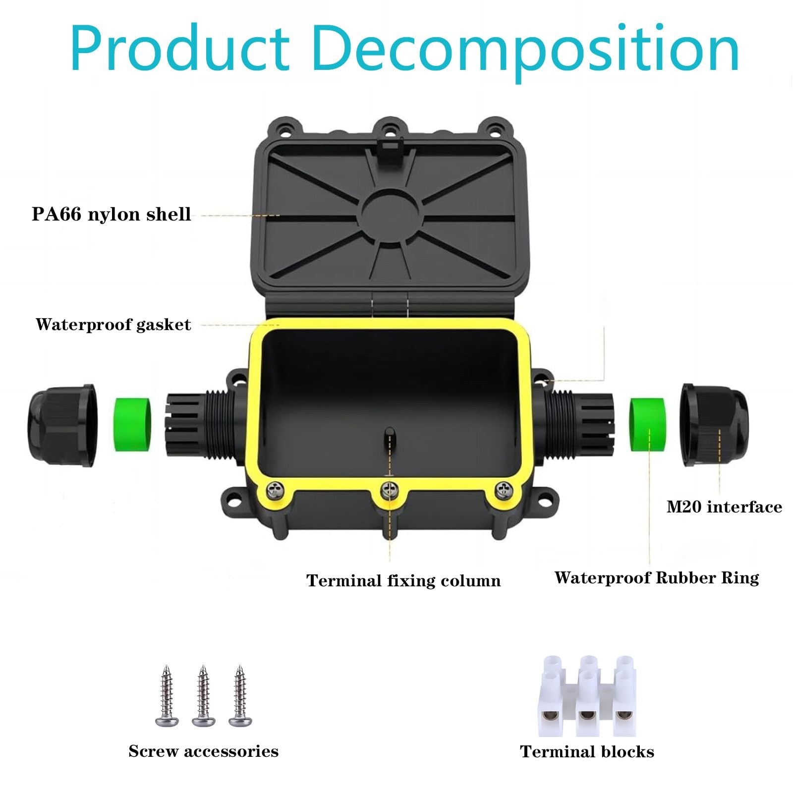 Outdoor Waterproof Junction Box Plastic Cable Electrical Open Splice Underground