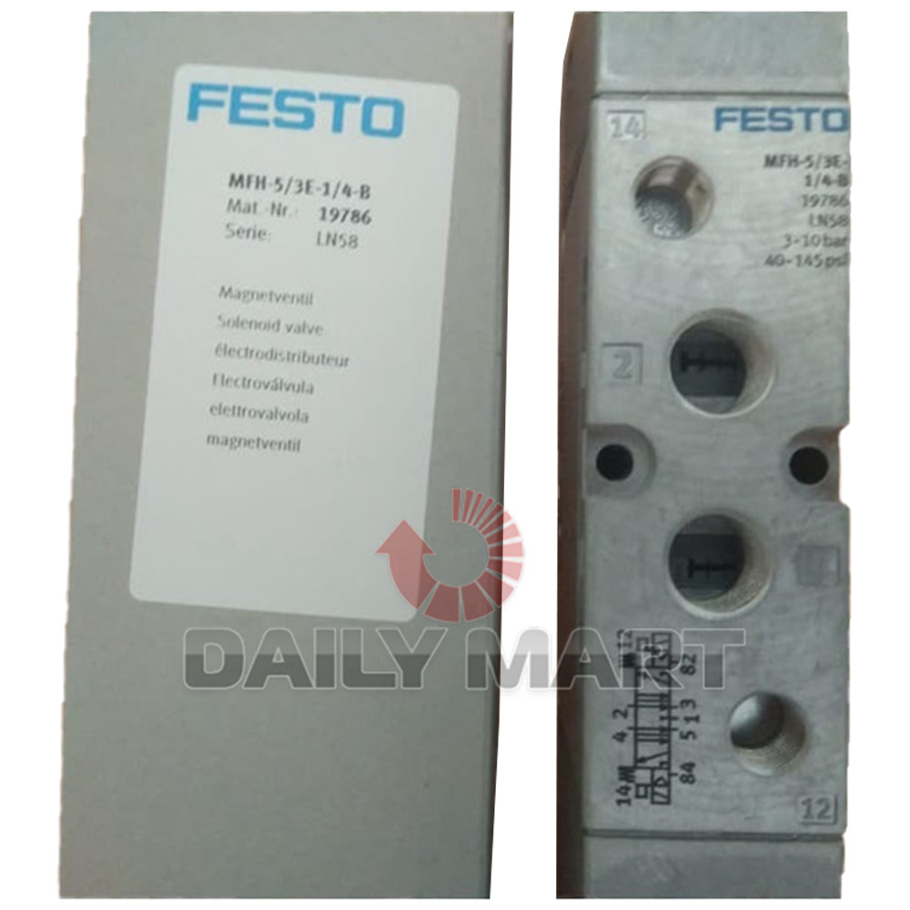 New In Box FESTO MFH-5/3E-1/4-B 19786 Solenoid Valve