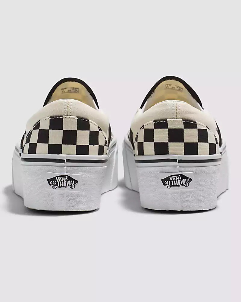 Vans Classic Slip on Stackform Women's SIZE 6-10 34mm platform checkerboard