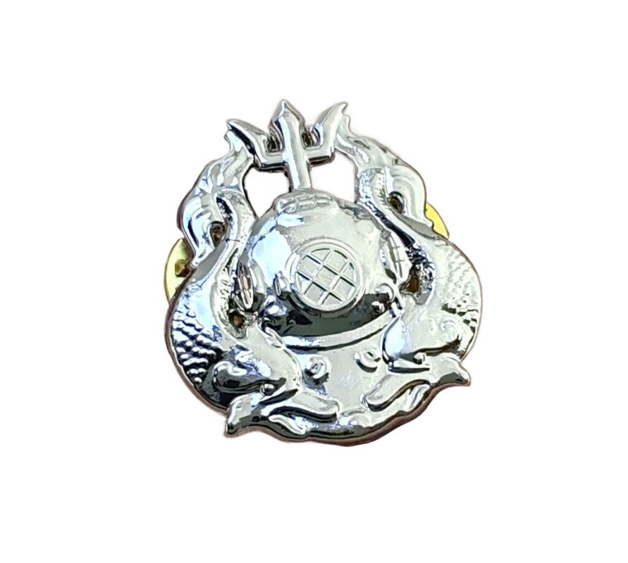 US ARMY MASTER DIVER CAP LAPEL PIN BADGE INSIGNIA shiny silver GIFT PIN