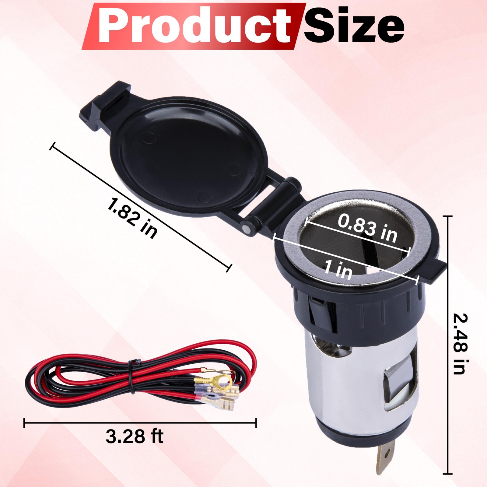 2 PCS Car Cigarette Lighter Socket, Replacement